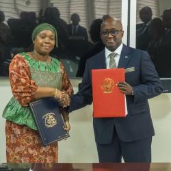 H.E Mme. Sara Beysolow Nyanti along with  Rwandan Foreign Min. Amb. Olivier J.P. NduhungireheH.E 