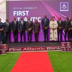 President Boakai at the First Atlantic Bank Launches in Liberia