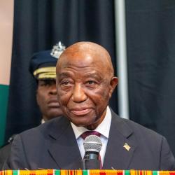 His Excellency President Joseph Nyuma Boakai, Sr. speaking at the 30th anniversary of the Center for Africa Peace and Conflict Resolution  