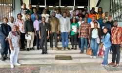 Mr. Shadrack Brown, Director of Communication, Ministry of Transport in photograph with other participants.