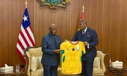Foreign Minister Ablakwa presented President Boakai with an official Ghana national team jersey at the airport