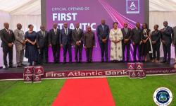 President Boakai at the First Atlantic Bank Launches in Liberia