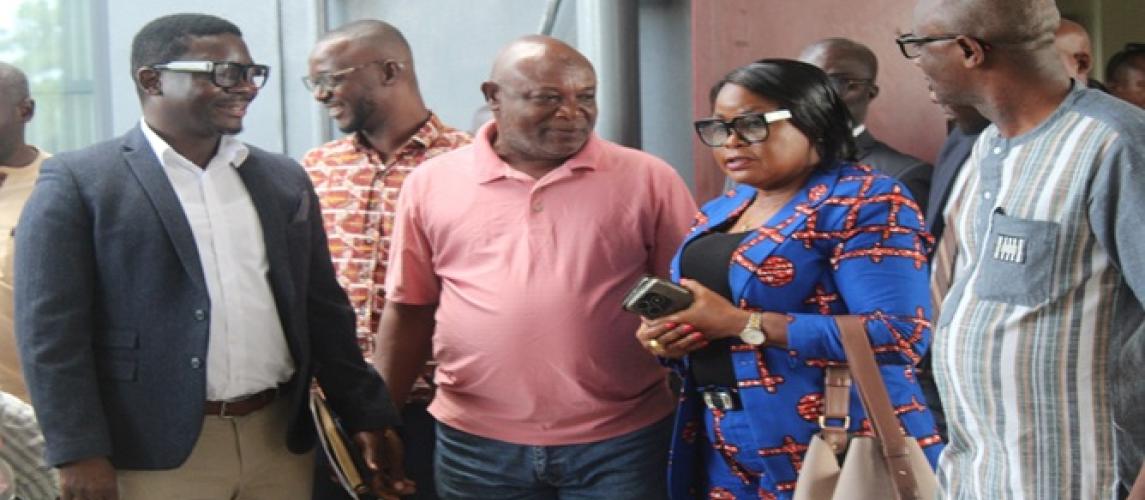 DMA Designate Jeke (first from right) chats with Min. Dagoseh (3rd) shortly after facing the Senate DMA Designate Jeke (first from right) chats with Min. Dagoseh (3rd) shortly after facing the Senate
