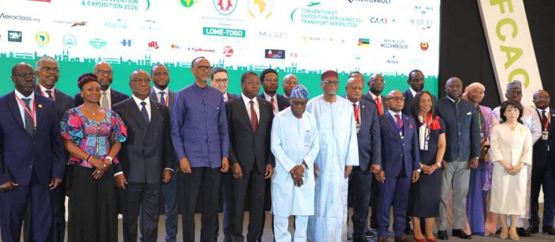 Miniter Sirleaf R. Tyler at  the African Air Transport Convention &amp; Expo 2026 in Lome, Togo