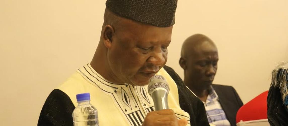 Min. Francis Sackilla Nyumalin speaks at the Renaming Ceremony of the Ministry of Internal Affairs to the Ministry of Local Government