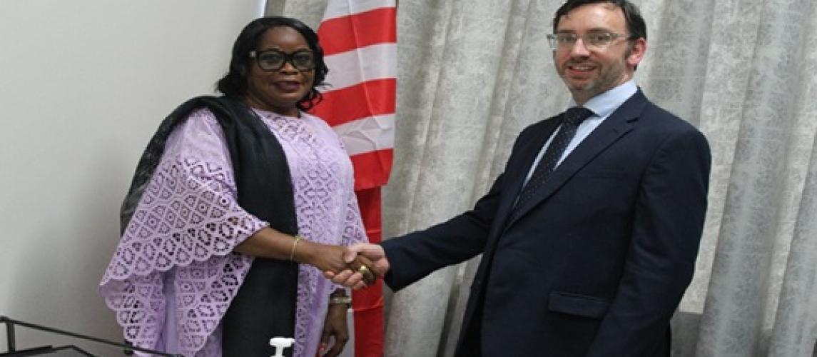 (L-R) Minister Dagoseh and her British Counterpart, Simon Tooth (L-R) Minister Dagoseh and her British Counterpart, Simon Tooth