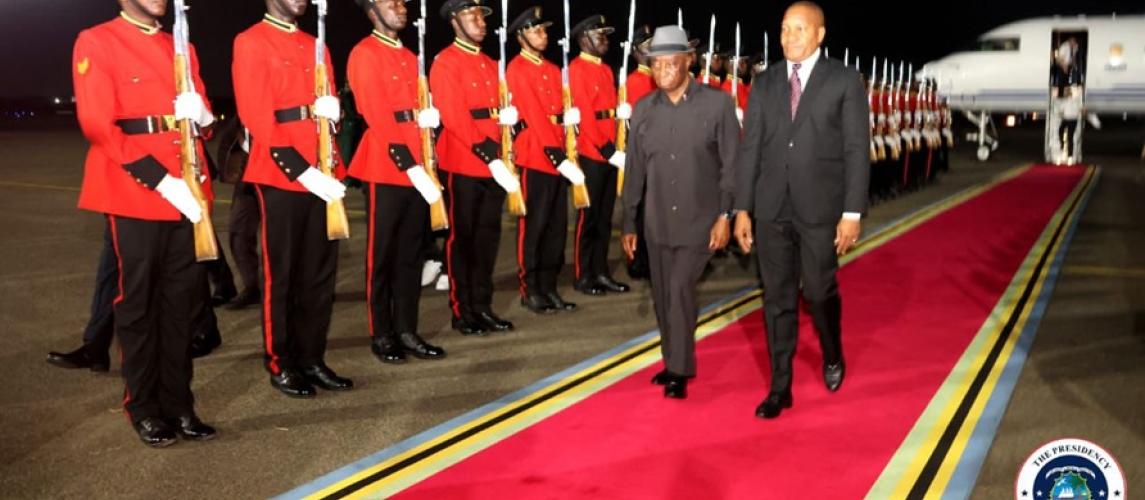 President Boakai arrives in Dar es Salaam