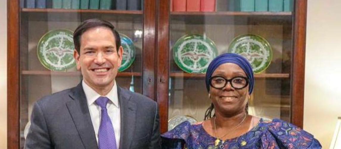 Minister of Foreign Affairs H.E Sara Beysolow Nyanti With U.S Secretary of States and Acting National Security Advisor Mr. Marco Rubio,