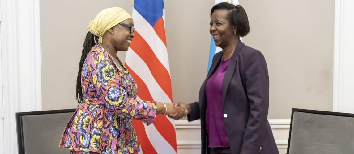 H.E Mme. Sara Beysolow Nyanti with H.E. Louise Mushikiwabo, Secretary-General of the OIF H.E Mme. Sara Beysolow Nyanti with H.E. Louise Mushikiwabo, Secretary-General of the OIF