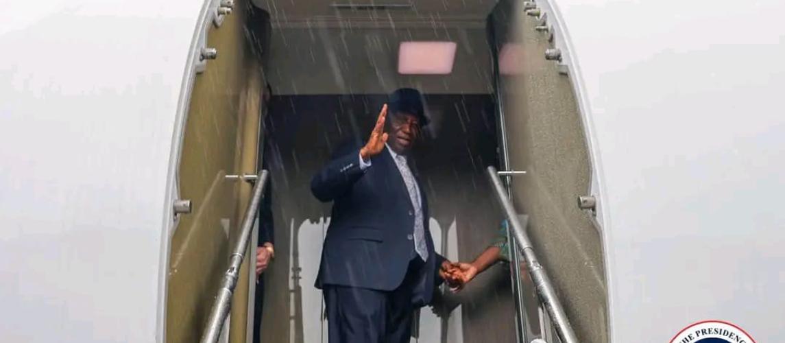 President Boakai Departs for Sierra Leone.