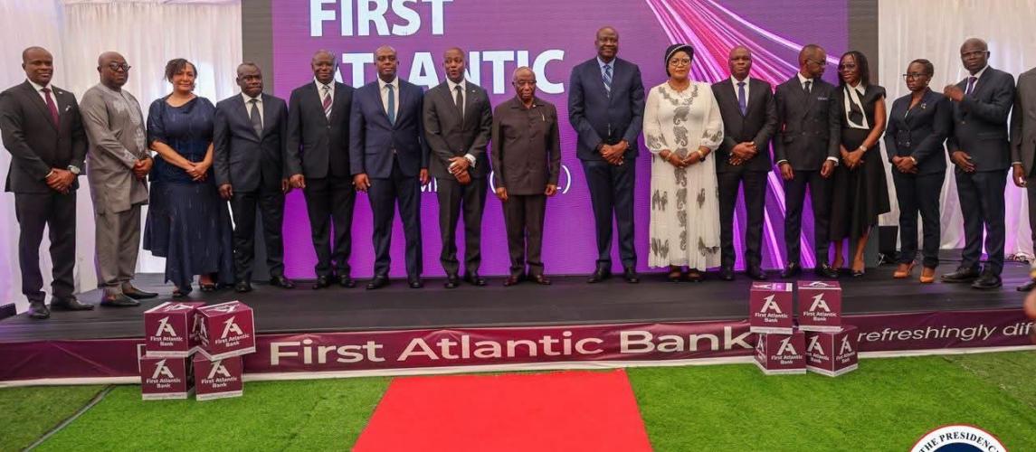 President Boakai at the First Atlantic Bank Launches in Liberia