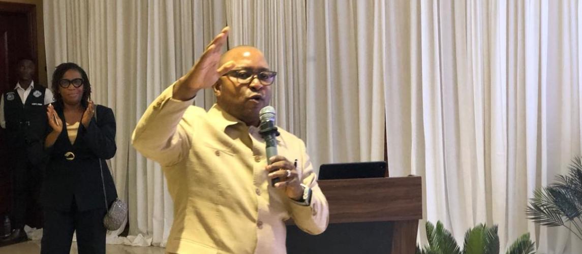 Hon. Sieleaf Ralph Tyler Speaking at the official Launch of the Five-Year Strategic Plan (2025–2029)