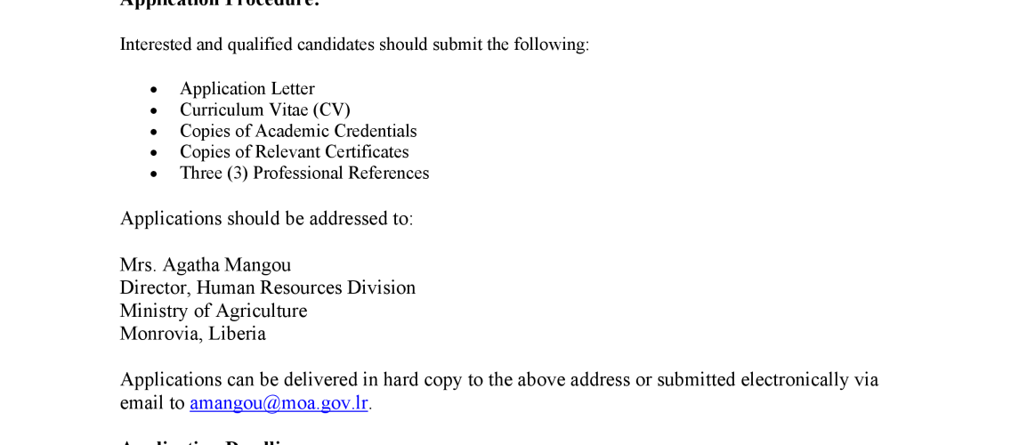 VACANCY ANNOUNCEMENT