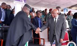 President Boakai welcomed His Excellency Julius Maada Bio, President of the Republic of Sierra Leone, as Guest of Honor