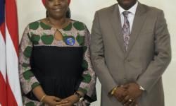 H.E. Mme. Sara Beysolow Nyanti (L) and Hon. Mathew Sahr Nyuma (R)
