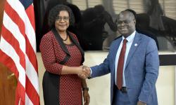 Deputy Minister of Foreign Affairs, Ambassador Ethel Davis along with the newly appointed World Food Programme (WFP) Country Director to Liberia, Dr. Agbessi Komla
