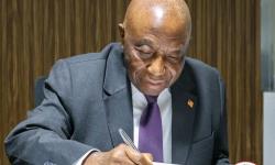 President Boakai Signs Book of Condolence for Fallen Catholic Clergymen 