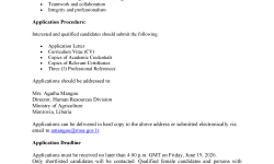 VACANCY ANNOUNCEMENT