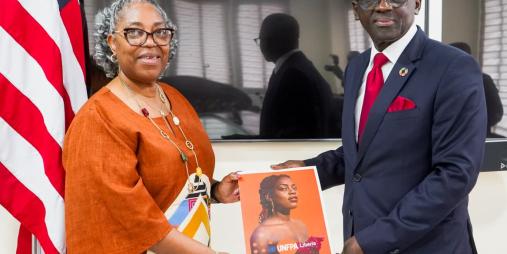  Deputy Minister of Foreign Affairs, Cllr. Deweh E. Gray along with UNFPA Country Representative Mr. Mady Biaye