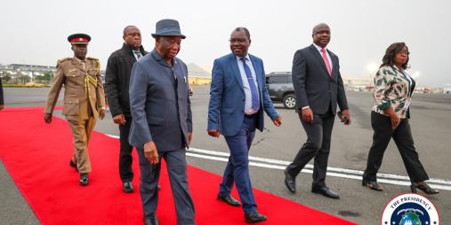 Excellency President Joseph Nyuma Boakai and delegation arrived in Nairobi. 